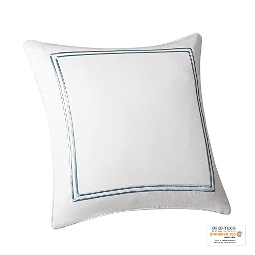 Harbor House Modern Design Decorative Pillow Hypoallergenic Sofa Cushion Lumbar, Back Support, Square 16" x 16", Chelse, Satin Blue Ivory - Image 3