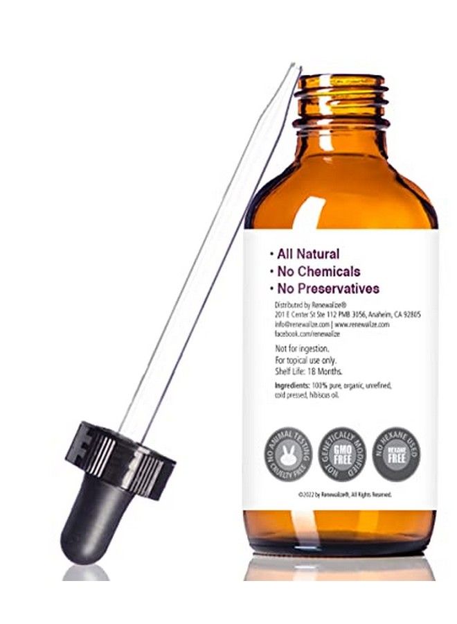 Renewalize Virgin Organic Hibiscus Seed Oil | Unrefined Cold Pressed 100 Percent Pure | Large 4 Fl Oz Bottle | All Natural Anti Aging And Hair Growth Oil - Image 4