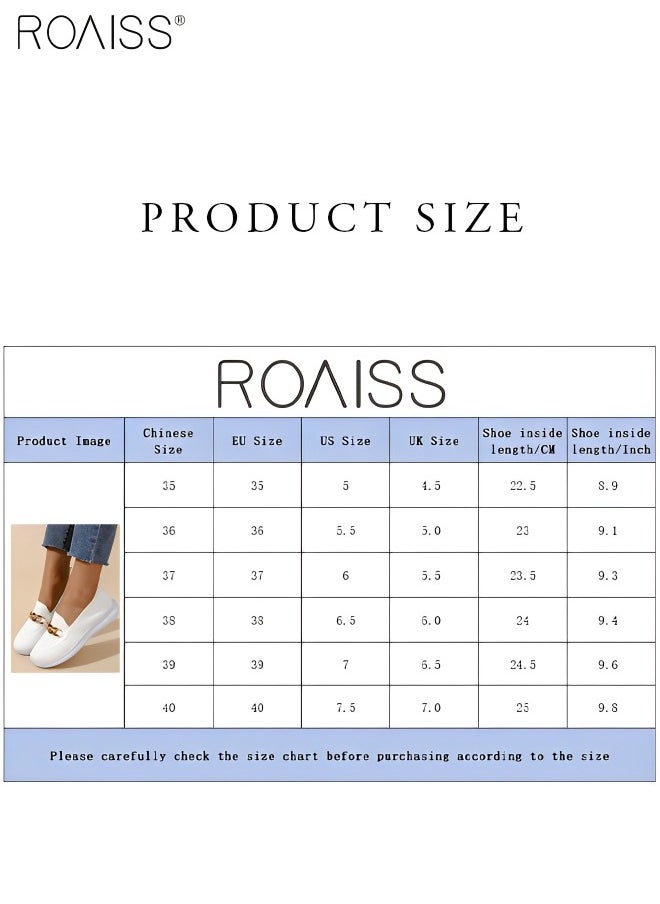 Women's Mesh Knitted Soft Sole Lefu Shoes Thick Sole Anti Slip Elastic Flat Sole Sports Shoes Metal Chain Decorated Jogging Shoes Athlesiure Shoes