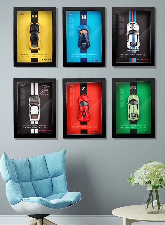 Miniauto Diecast Car Frame Version Alloy Metal Sports Car Model Simulation 3D Racing Car Hanging Collection Decorative Kids Gifts - Image 4