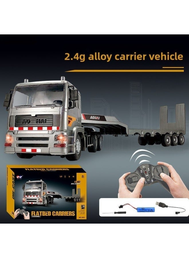 1:20 Alloy Flatbed RC Truck 62cm - 9CH Remote Control Engineering Vehicle Toy for Kids 6-14 - Image 1