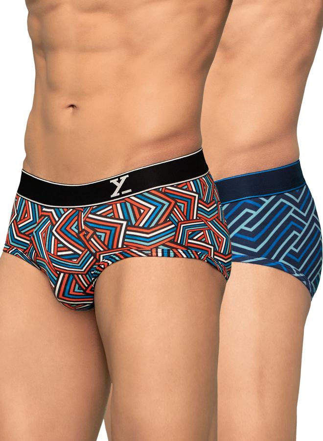 XYXX Pack of 2 - Men Cotton Stripes Parallax Briefs - Image 1