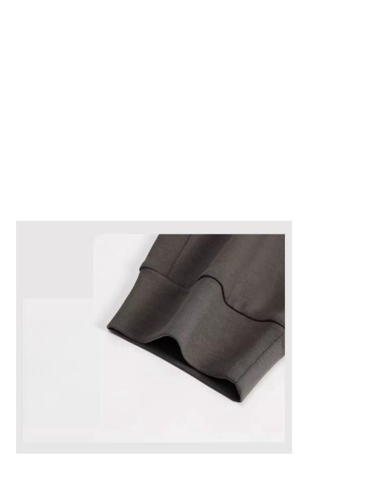 MIIOW Men's Pure Cotton V-Neck Long Sleeved Plus Size Home Suit Set - Image 5