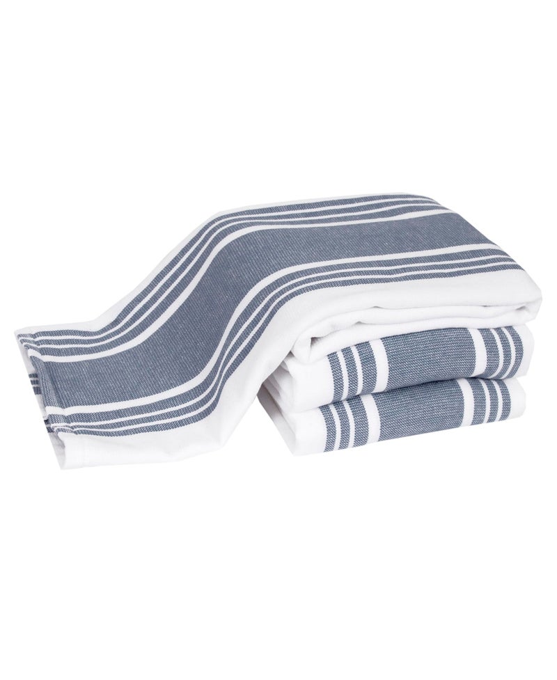All-Clad Dual-Purpose Kitchen Towels: Highly Absorbent, Super Soft Long Lasting - 100% Cotton, 17"x30" Dish Towels for Cleaning & Drying Dishes, Pans, Glassware, or Countertops, (3-Pack), Indigo - Image 1
