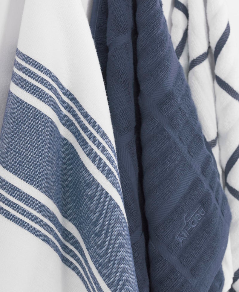 All-Clad Dual-Purpose Kitchen Towels: Highly Absorbent, Super Soft Long Lasting - 100% Cotton, 17"x30" Dish Towels for Cleaning & Drying Dishes, Pans, Glassware, or Countertops, (3-Pack), Indigo - Image 5