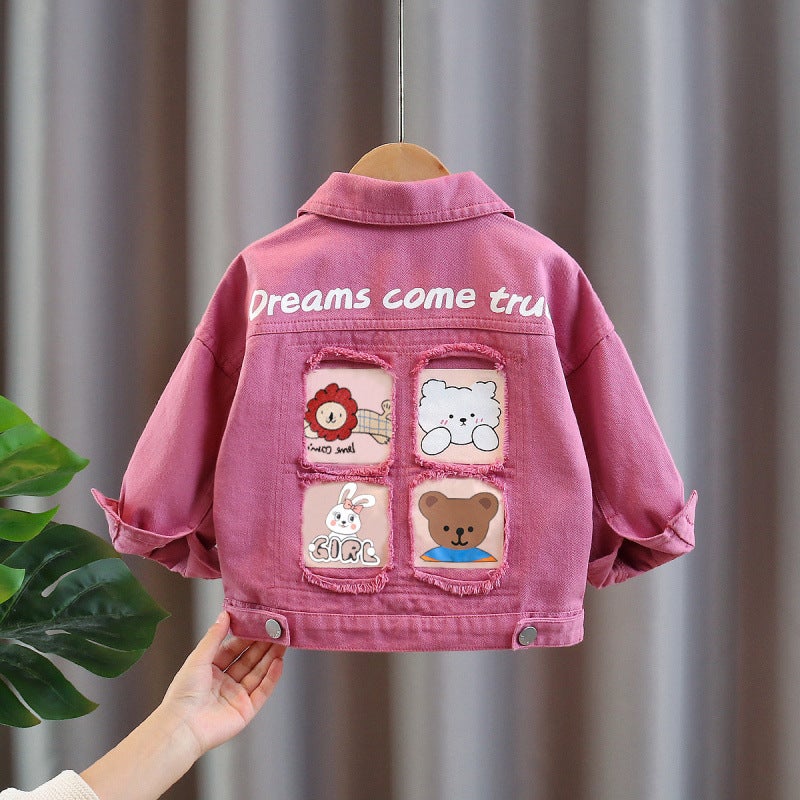 Girls' Denim Coat Baby Girl Fashionable Children'S Wear Western Style Casual Top - Image 3