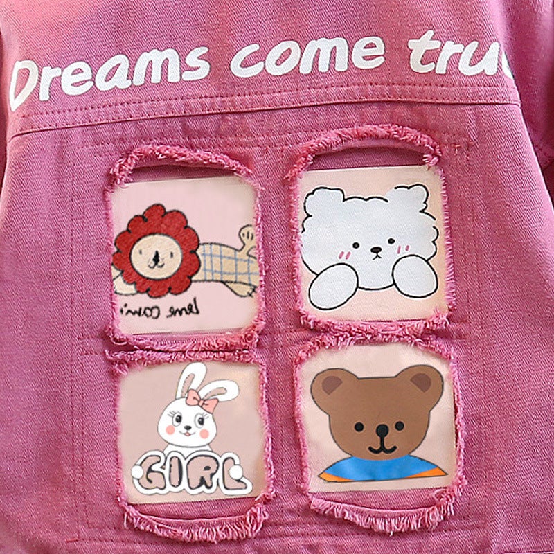 Girls' Denim Coat Baby Girl Fashionable Children'S Wear Western Style Casual Top - Image 5