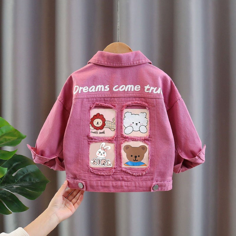 Girls' Denim Coat Baby Girl Fashionable Children'S Wear Western Style Casual Top - Image 2