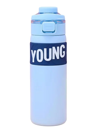 Mobcos 304 Stainless Steel Double Wall Vacuum Insulated Cup with Bounce Lid Straw 650ml Hiking Sports Water Bottle (Blue)