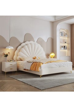Wooden Twist Cute Prince king size Bed In Soft Fabric  - Image 1