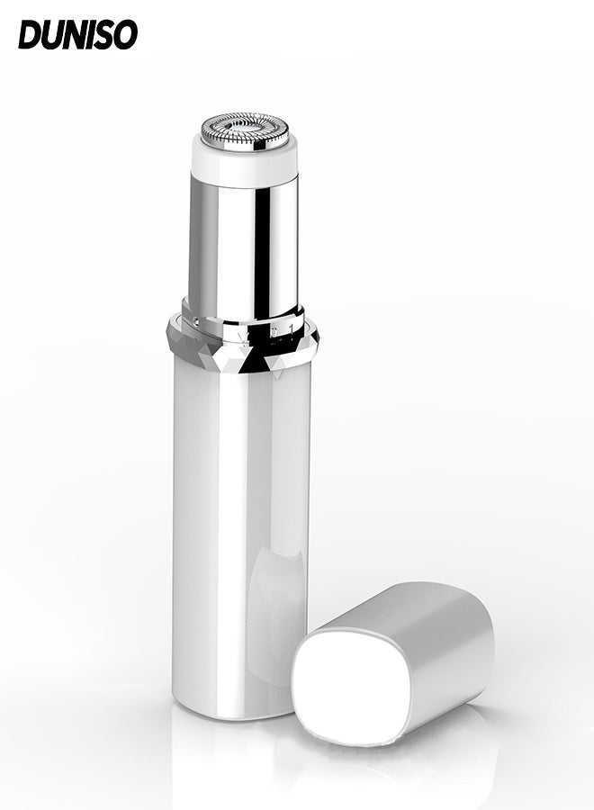 DUNISO Electric Hair Remover，Facial Hair Removal for Women，Portable Electric Shaver，Battery Version，Easy to Carry，Easy to Clean，for Lip, Chin, Eyebrow,White - Image 1