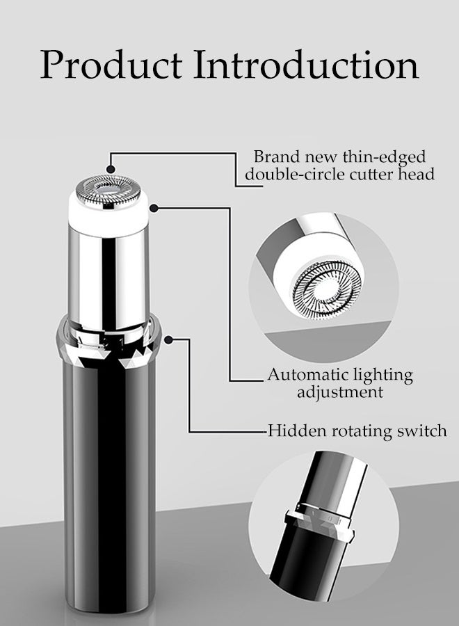 DUNISO Electric Hair Remover，Facial Hair Removal for Women，Portable Electric Shaver，Battery Version，Easy to Carry，Easy to Clean，for Lip, Chin, Eyebrow,White - Image 4