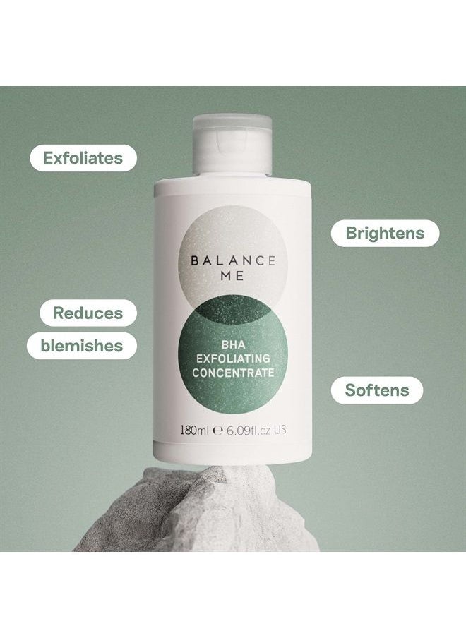 Balance Me - BHA Exfoliating Concentrate – With Salicylic Acid – Exfoliates, Fights Blackheads & Breakouts – All Skin Types – Honestly Natural – Vegan & Cruelty Free – Made In UK – 180ml - Image 1