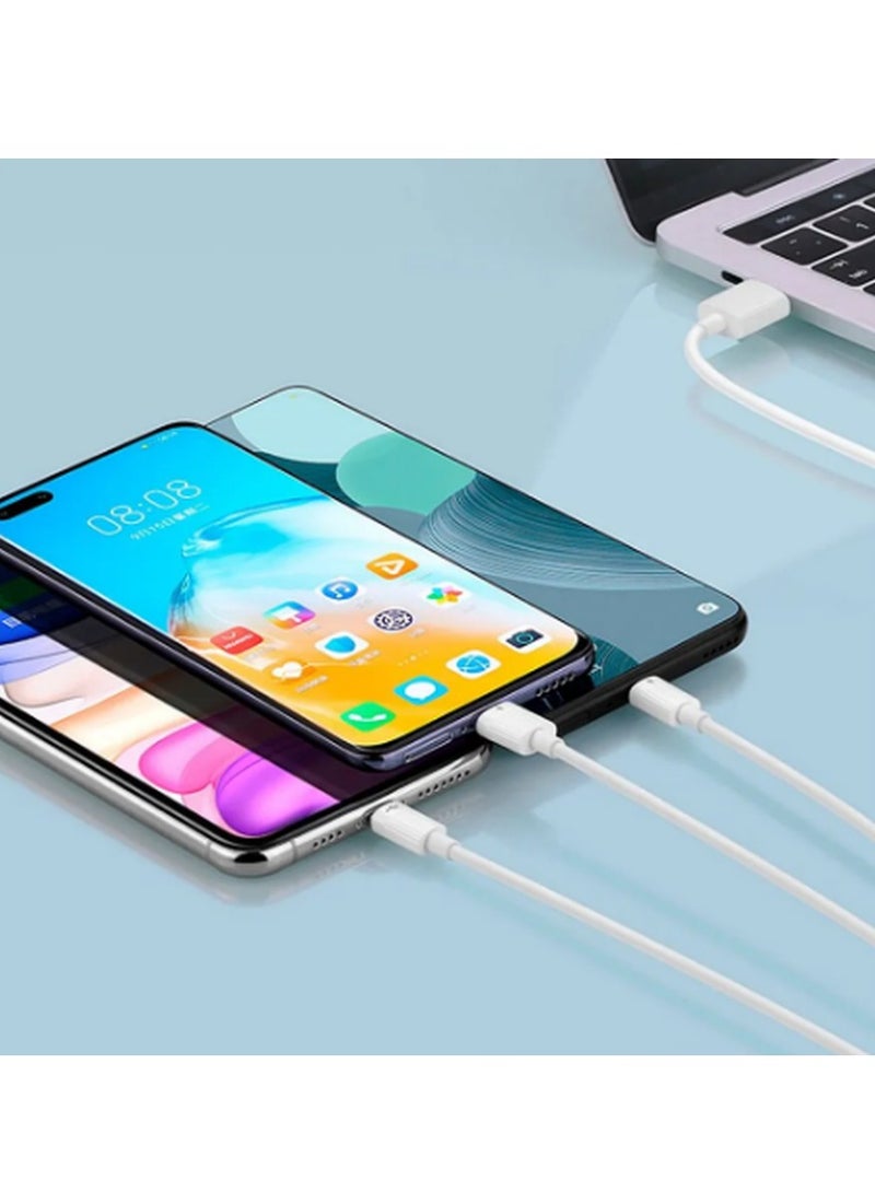 وبو 3 في 1 مايكرو يو اس بي، نوع سي وكابل شحن سريع للايفون 3A بطول 1.2 متر - Image 4