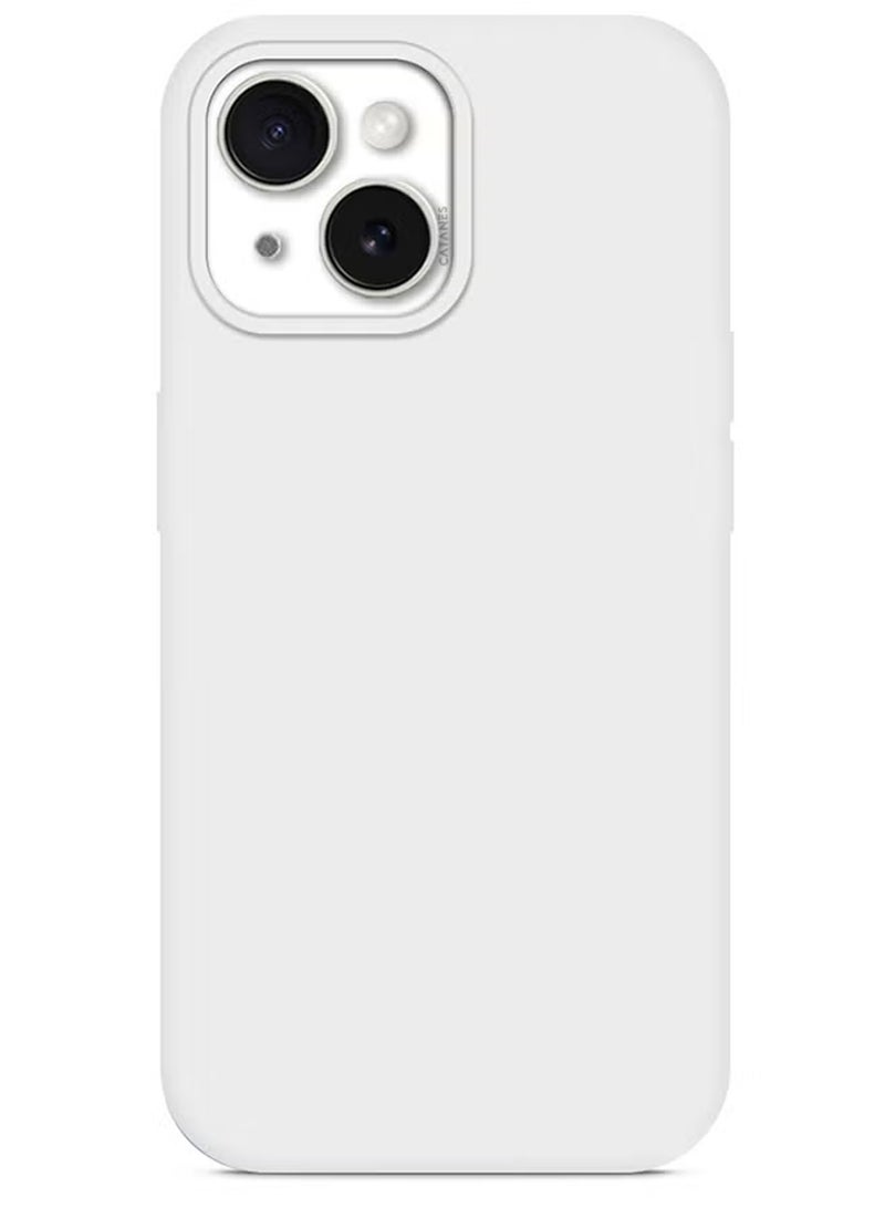 CATANES iPhone 15 Plus Case Silicone Case Cover Durable and Anti Scratch Back Cover White - Image 3