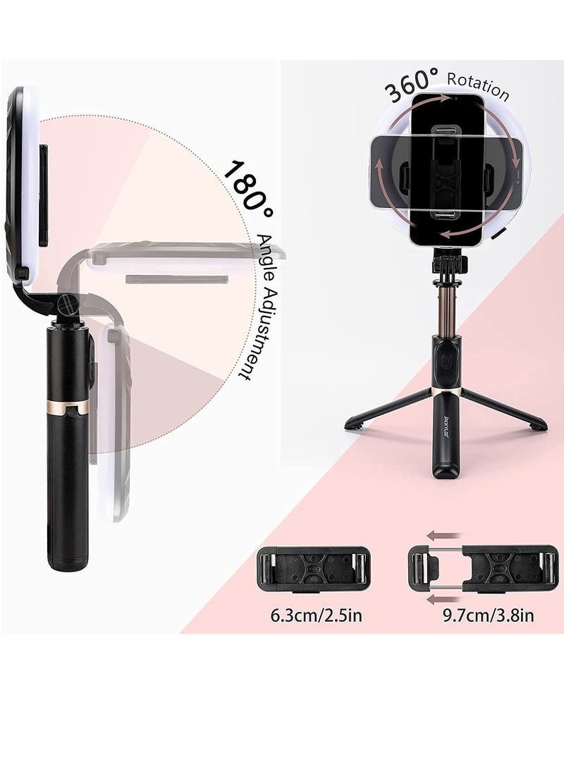 ELTRAZONE Selfie Stick with Light, LED Ring Light Battery Powered with Tripod Stand, Wireless Remote & Phone Holder for Live Stream, Makeup, video, Compatible with iPhone, Android Phone - Image 4