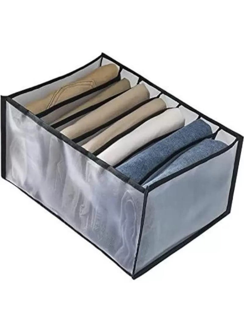 Clothes Pants Underwear Drawer Organiser, Foldable Wardrobe Storage Organiser, 9 Compartments Mesh Storage Drawer for Bra, Baby Clothes, Ties, Socks, Jeans (Large size 36x25x20cm)  - Image 3