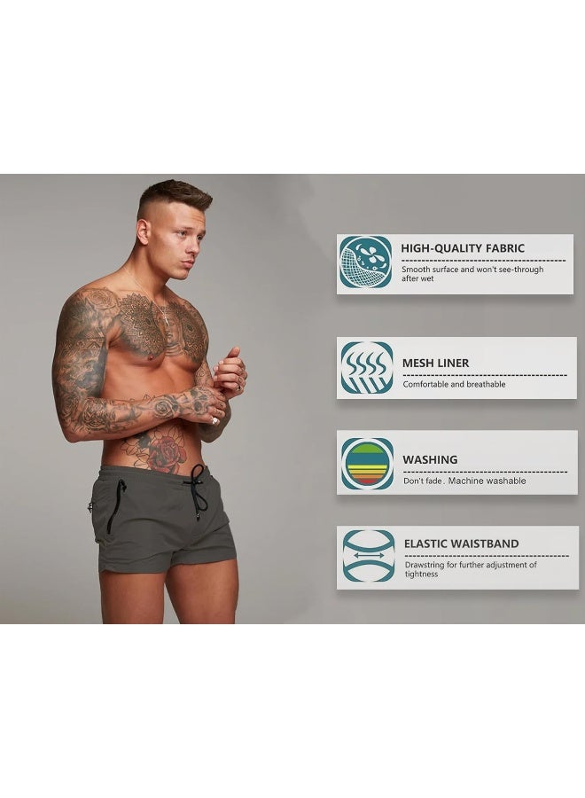 Redqenting Men’s Swim Trunks Quick Dry Swim Shorts Board Shorts with Triangle Mesh Lining  - Image 3