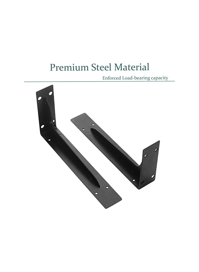 The Bros The Bros Heavy Duty Shelf Brackets Corrosion-Resistant Reinforced and Sturdy Brackets for Shelf and Table Work Bench (Set of 2 Piece) (10inch 2piece set)  - Image 2