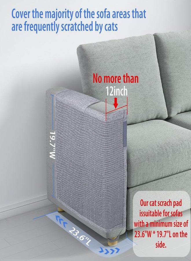 Oroonoko Cat Scratch Couch Protector with Natural Sisal for Protecting Couch Sofa Chair Furniture 23.6" L*19.7" W(Smoke Gray, Right Hand) - Image 3