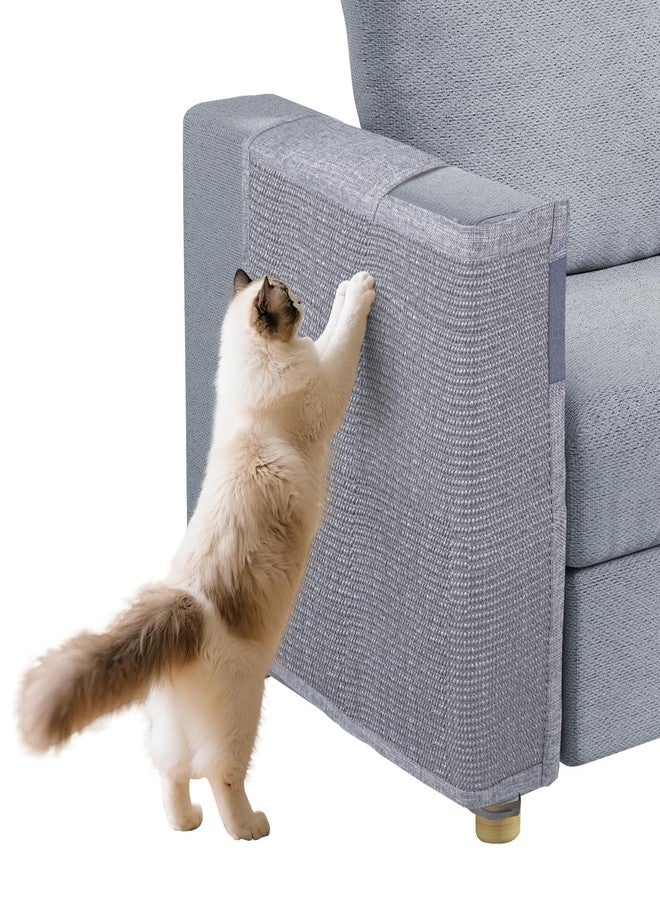 Oroonoko Cat Scratch Couch Protector with Natural Sisal for Protecting Couch Sofa Chair Furniture 23.6" L*19.7" W(Smoke Gray, Right Hand) - Image 1
