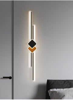 LOOPITYS 65CM-Indoor Long Strip Wall Sconce LED Linear Wall Lamp Modern Acrylic Wall Light Fixture , Modern Minimalist Black Decor Wall Mount Lights for Bedroom Study Room Corridor  - Image 1