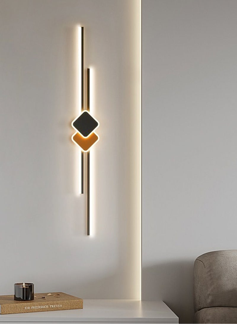 LOOPITYS 65CM-Indoor Long Strip Wall Sconce LED Linear Wall Lamp Modern Acrylic Wall Light Fixture , Modern Minimalist Black Decor Wall Mount Lights for Bedroom Study Room Corridor - Image 5