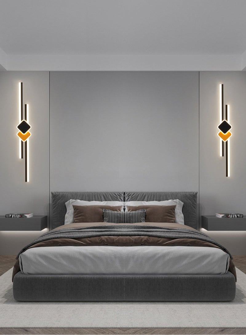 LOOPITYS 65CM-Indoor Long Strip Wall Sconce LED Linear Wall Lamp Modern Acrylic Wall Light Fixture , Modern Minimalist Black Decor Wall Mount Lights for Bedroom Study Room Corridor - Image 4