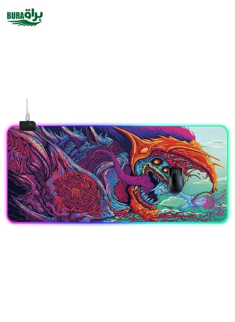 Computer Monster Pattern Illuminated Mouse Pad, Size: 90 x 40 x 0.4cm