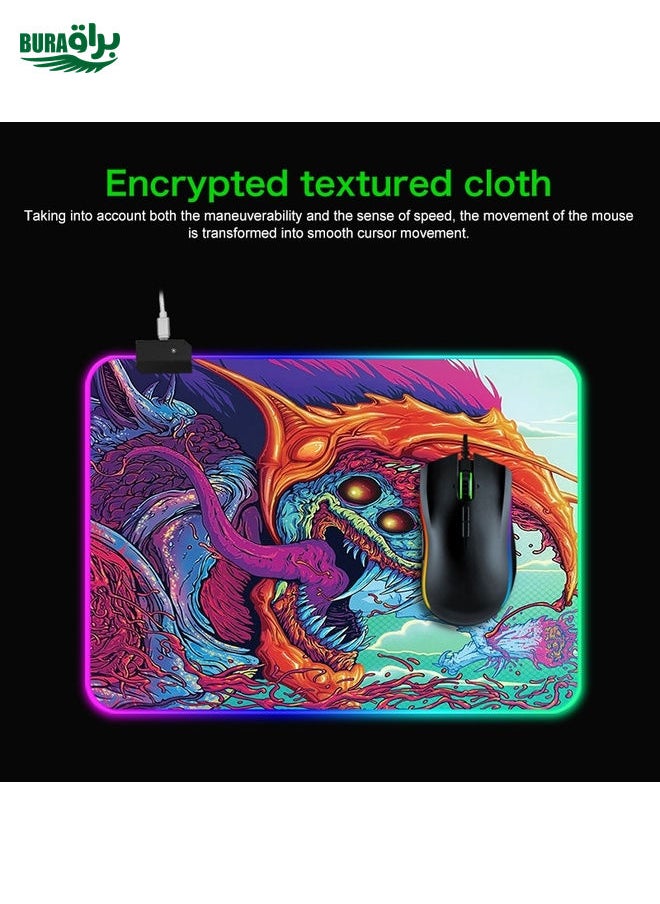 Computer Monster Pattern Illuminated Mouse Pad, Size: 90 x 40 x 0.4cm