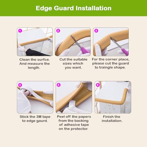 Safe-O-Kid® Baby Safety 2 Meter (6.5 feet) Edge Guard with 3 M Tape, Edge and Corner Protectors, BPA Free, Non-Toxic, Impact Cushion for Tables, Desks, and Furniture (Brown) - Pack of 2 - Image 5