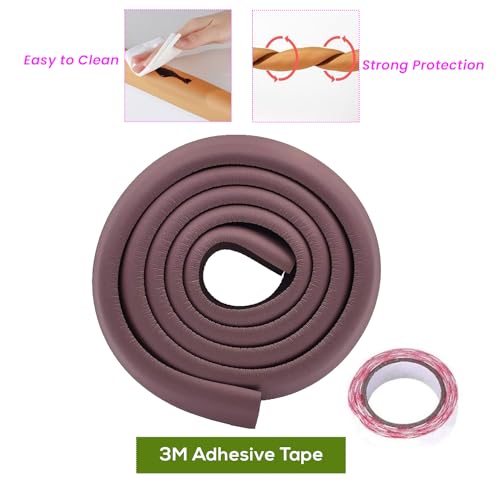 Safe-O-Kid® Baby Safety 2 Meter (6.5 feet) Edge Guard with 3 M Tape, Edge and Corner Protectors, BPA Free, Non-Toxic, Impact Cushion for Tables, Desks, and Furniture (Brown) - Pack of 2 - Image 2
