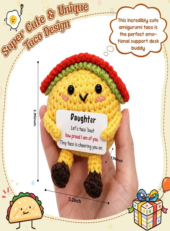 MAMAGIFTREE Funny Taco Daughter Gift from Mom Dad, Cute Handmade Style Encouragement Keepsake with Proud Message Card, Meaningful Birthday Graduation Surprise for Girls Women - Image 2