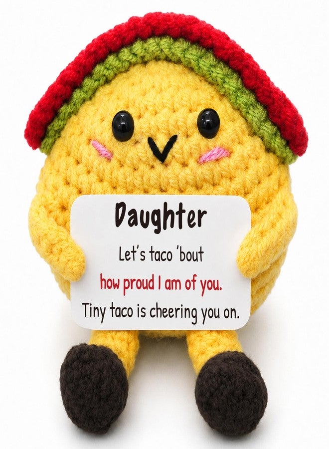 MAMAGIFTREE Funny Taco Daughter Gift from Mom Dad, Cute Handmade Style Encouragement Keepsake with Proud Message Card, Meaningful Birthday Graduation Surprise for Girls Women - Image 1