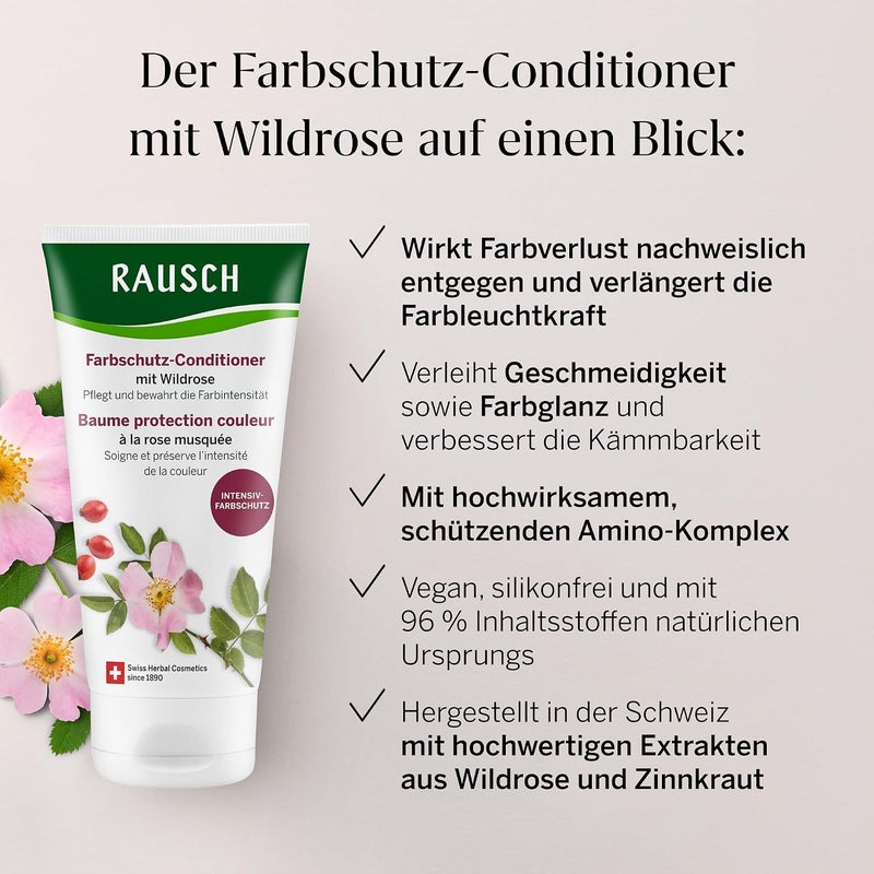 RAUSCH Colour Protection Conditioner with Wild Rose 150 ml for Coloured Hair - Image 2