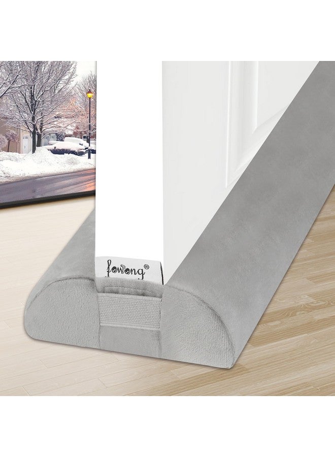 fowong fowong Door Draft Stopper 32 Inch Adjustable Draft Stopper for Bottom of Door, Soundproofing 30" to 32" Noise Blocker Seal Large Gap up to 1.7"", Easy to Install, Grey  - Image 1