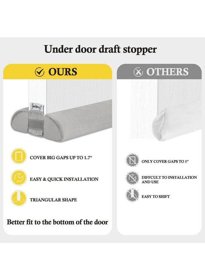 fowong fowong Door Draft Stopper 32 Inch Adjustable Draft Stopper for Bottom of Door, Soundproofing 30" to 32" Noise Blocker Seal Large Gap up to 1.7"", Easy to Install, Grey  - Image 3