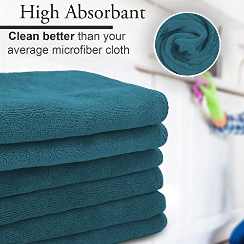 Sassoon Highly Absorbent Microfiber Cleaning Cloth in 450 GSM (6 Pcs, Peacock) 40X40 cms- Thick Lint & Streak-Free Multipurpose Cloths-Automotive Microfiber Towels for Car Bike Cleaning - Image 2