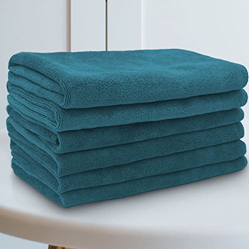 Sassoon Highly Absorbent Microfiber Cleaning Cloth in 450 GSM (6 Pcs, Peacock) 40X40 cms- Thick Lint & Streak-Free Multipurpose Cloths-Automotive Microfiber Towels for Car Bike Cleaning - Image 1