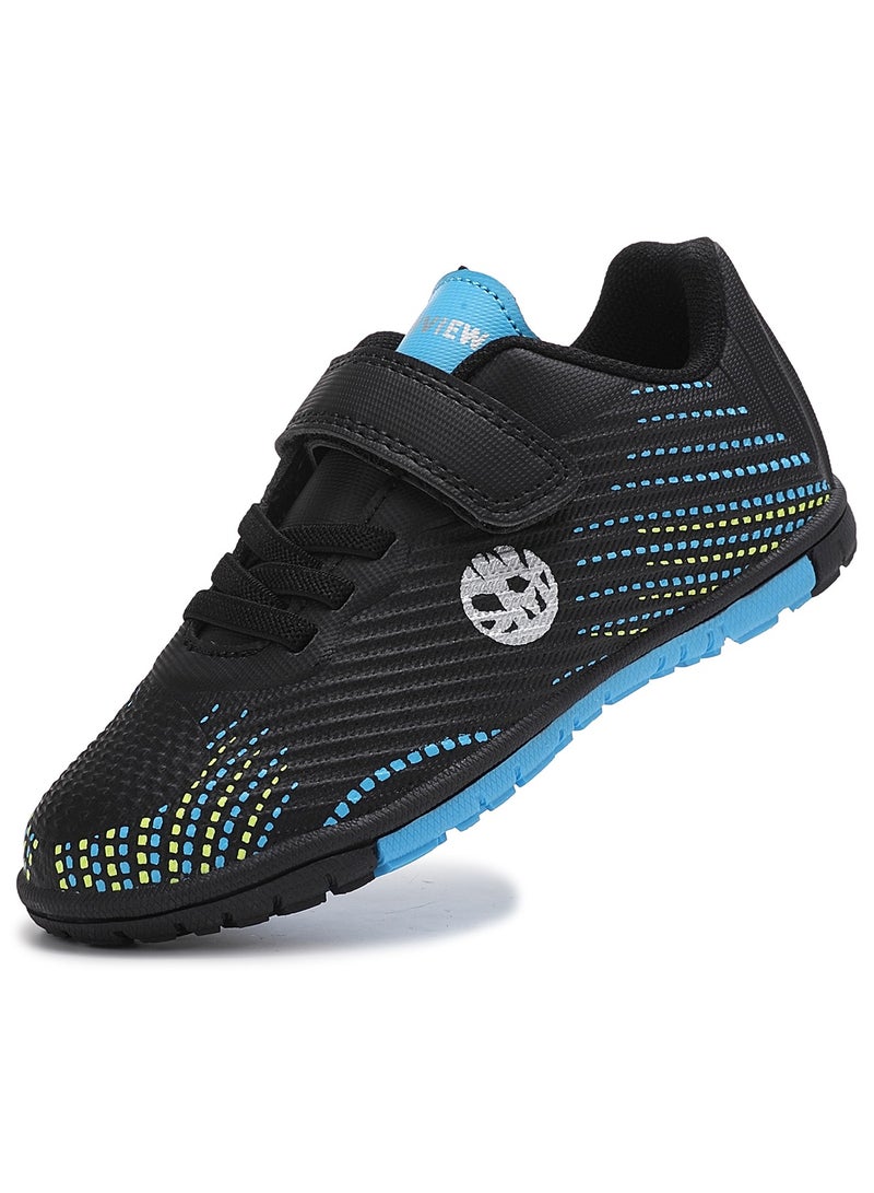 Sky View Toddler Soccer Cleats Boys And Girls Hook And Loop Turf Soccer Shoes Kids Indoor Outdoor Football Boots IC or IN Flat Wide Training Sneaker  - Image 1