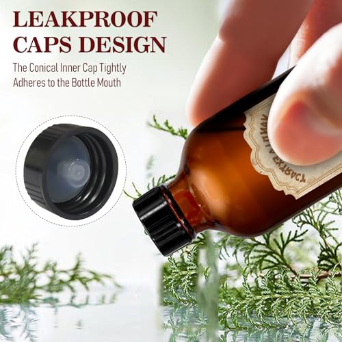 NVioAsport 12 Pack Amber Glass Vanilla Extract Bottles 4 oz with Lids, 12 PCS Vanilla Extract Labels and Funnel, Glass Boston Vanilla Bottles for Syrup Gift, Jars Glass Bottles for Vanilla Extract - Image 5