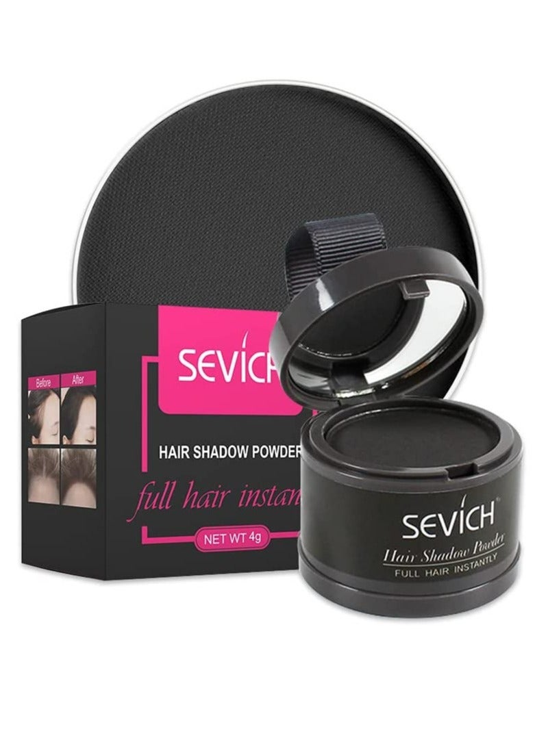 Sevich Instantly Hairline Shadow Hairline Powder Quick Cover Hair Root Concealer Eyebrows & Beard Line Hair Root Touch Up for Thinning Hairline Windproof & Sweatproof (Black)
