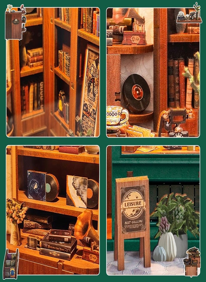 BELEEV Kit Book Nook DIY with LED Lighting, 3D Puzzle Miniature House For Kids, Teens and Adults, Bookshelf Decoration, Ideal Gift for Girls and Puzzle Lovers, Moments in Time - Image 5