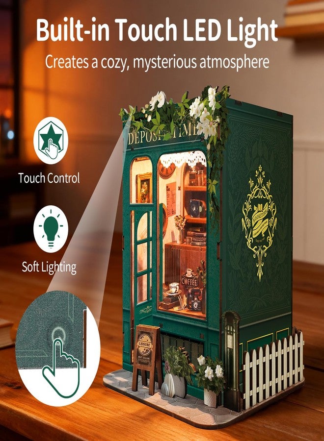 BELEEV Kit Book Nook DIY with LED Lighting, 3D Puzzle Miniature House For Kids, Teens and Adults, Bookshelf Decoration, Ideal Gift for Girls and Puzzle Lovers, Moments in Time - Image 4