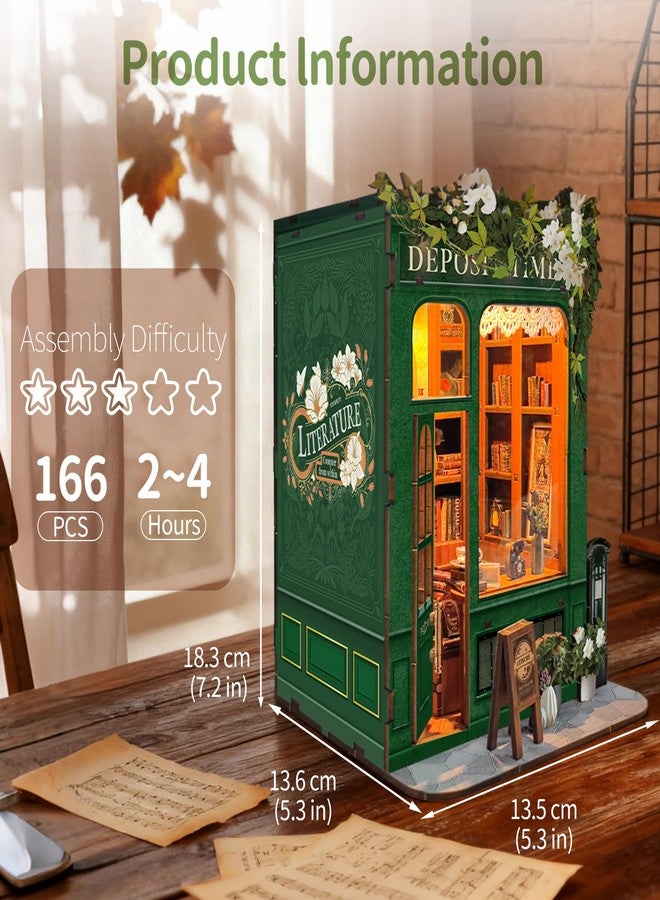 BELEEV Kit Book Nook DIY with LED Lighting, 3D Puzzle Miniature House For Kids, Teens and Adults, Bookshelf Decoration, Ideal Gift for Girls and Puzzle Lovers, Moments in Time - Image 3