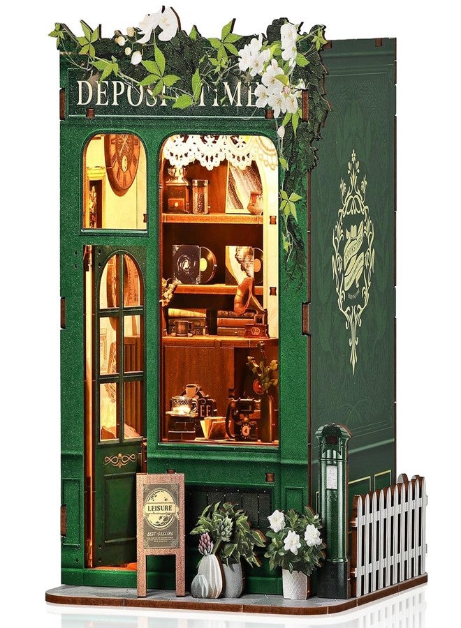 BELEEV Kit Book Nook DIY with LED Lighting, 3D Puzzle Miniature House For Kids, Teens and Adults, Bookshelf Decoration, Ideal Gift for Girls and Puzzle Lovers, Moments in Time - Image 1