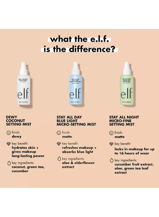 elf Dewy Coconut Setting Mist, Makeup Setting Spray For Hydrating & Conditioning Skin, Infused With Green Tea, Vegan & Cruelty-Free, 2.7 Fl Oz - Image 3
