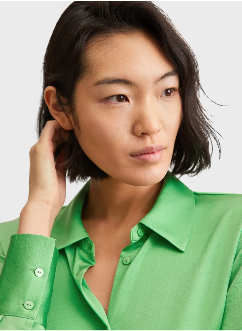 MANGO Oversized Button Down Shirt