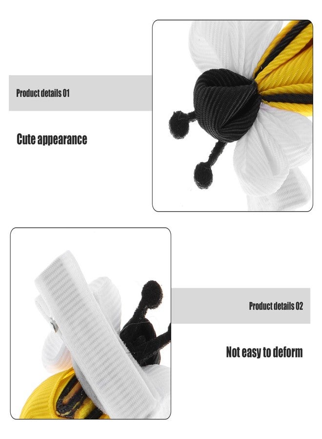 minkissy 2PCS Bee Hair Clips for Girls Cute and Simple Cloth Hair Accessories Small Bow Hairpins Duckbills Hairpins for Women Girls (Yellow) - Image 4