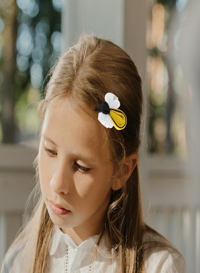 minkissy 2PCS Bee Hair Clips for Girls Cute and Simple Cloth Hair Accessories Small Bow Hairpins Duckbills Hairpins for Women Girls (Yellow) - Image 5